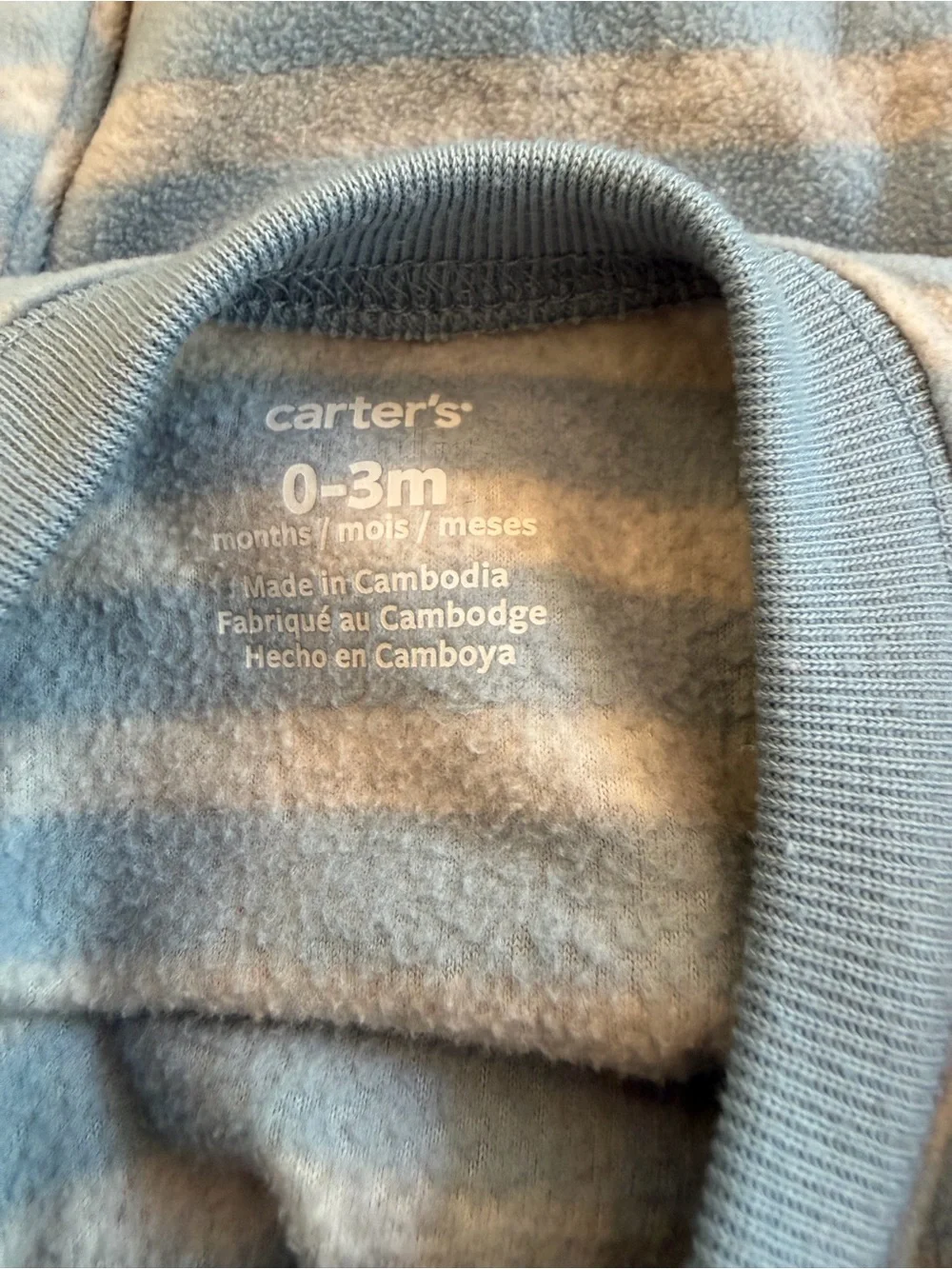 Carter's Blue and Gray Striped Bear Sleep Sack